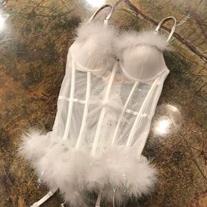 Victorias Secret white lolita corset lingerie 34b